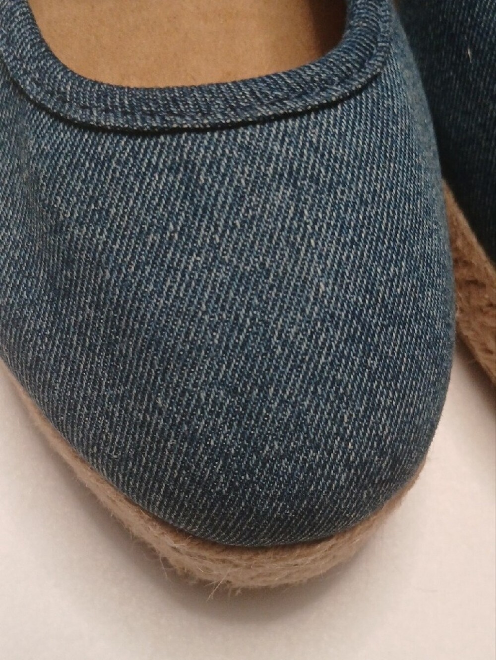 me too Denim Mary Jane Espadrille in Blue with Braided Rope Platform - Picture 6 of 7